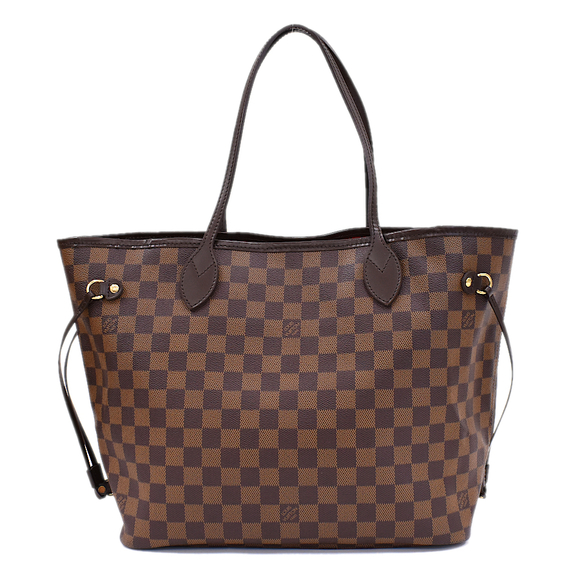 Louis Vuitton Neverfull MM Shoulder Tote Bag Damier Ebene Brown - Picture 3 of 8